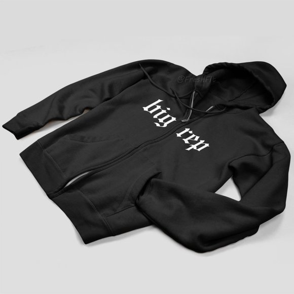 🆕Big Rep Black Full Zip Hoodie Sweatshirt - Picture 2 of 3